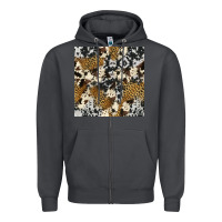 Smoke cowhide leopard seamless pattern Zipper Hoodie - HRA Design Shop