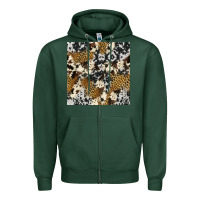 Sports Green cowhide leopard seamless pattern Zipper Hoodie - HRA Design Shop