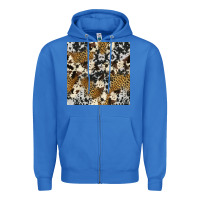 True Royal cowhide leopard seamless pattern Zipper Hoodie - HRA Design Shop