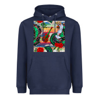 Navy flamenco dancer seamless pattern Heavyweight Hoodie - BundleAndBundleShop