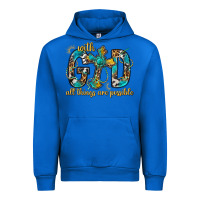 Cobalt With God All Things Are Possible With Cross Urban Hoodie - BundleAndBundleShop