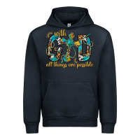 Navy With God All Things Are Possible With Cross Urban Hoodie - BundleAndBundleShop