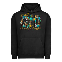 Pigment Black With God All Things Are Possible With Cross Urban Hoodie - BundleAndBundleShop