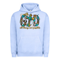 Pigment Grape Ice With God All Things Are Possible With Cross Urban Hoodie - BundleAndBundleShop