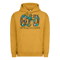 Pigment Peanut Butter With God All Things Are Possible With Cross Urban Hoodie - BundleAndBundleShop