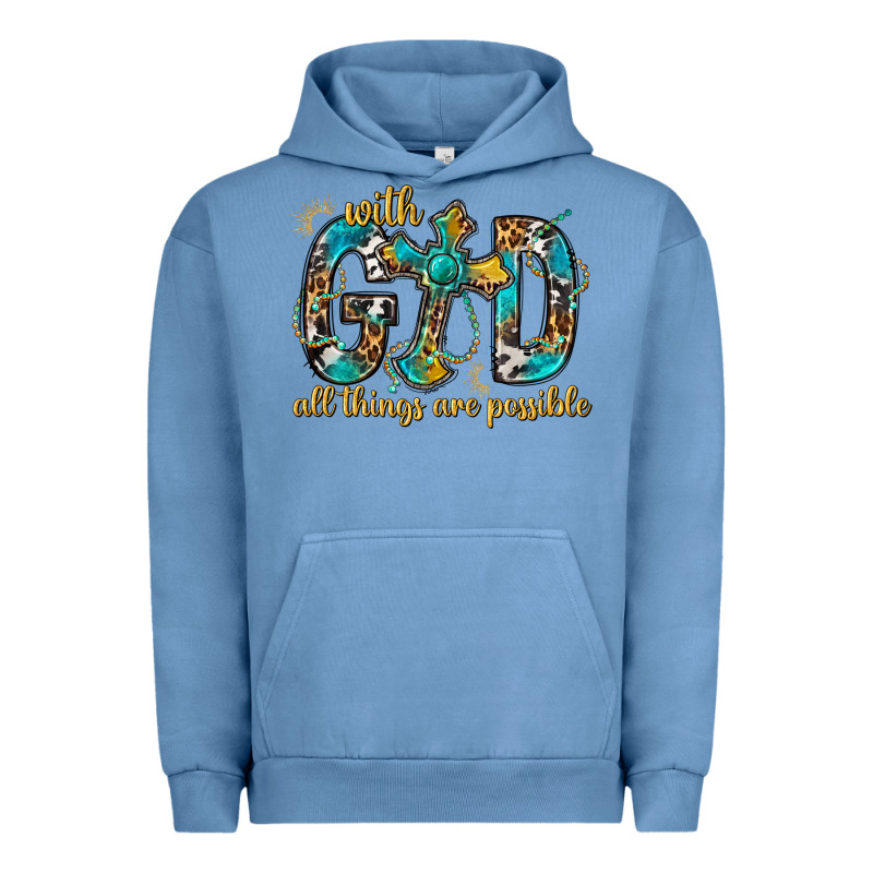 With God All Things Are Possible With Cross Urban Hoodie by BundleAndBundleShop | Teevron