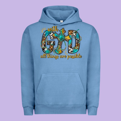 With God All Things Are Possible With Cross Urban Hoodie Designed By Bundleandbundleshop