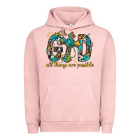 Pigment Salmon With God All Things Are Possible With Cross Urban Hoodie - BundleAndBundleShop