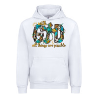 White With God All Things Are Possible With Cross Urban Hoodie - BundleAndBundleShop