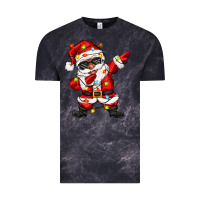 Cloud Black afro dabbing santa Vintage Tee - Zillion Design Studio
