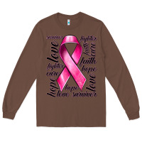 Chestnut Breast Cancer Ribbon Hope Love Faith Long Sleeve Tee - texasbilliewilder