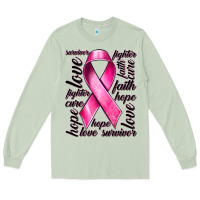 Matcha Breast Cancer Ribbon Hope Love Faith Long Sleeve Tee - texasbilliewilder