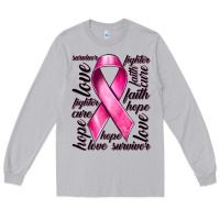 Breast Cancer Ribbon Hope Love Faith Long Sleeve Tee | Teevron