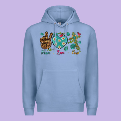 Peace Love Cross Premium Hoodie Designed By Nancycooperartshop