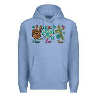 Colony Blue peace love cross Premium Hoodie - NancyCooperArtShop