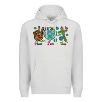 Dove Grey peace love cross Premium Hoodie - NancyCooperArtShop