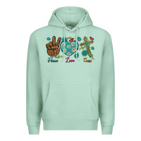 Seafoam peace love cross Premium Hoodie - NancyCooperArtShop