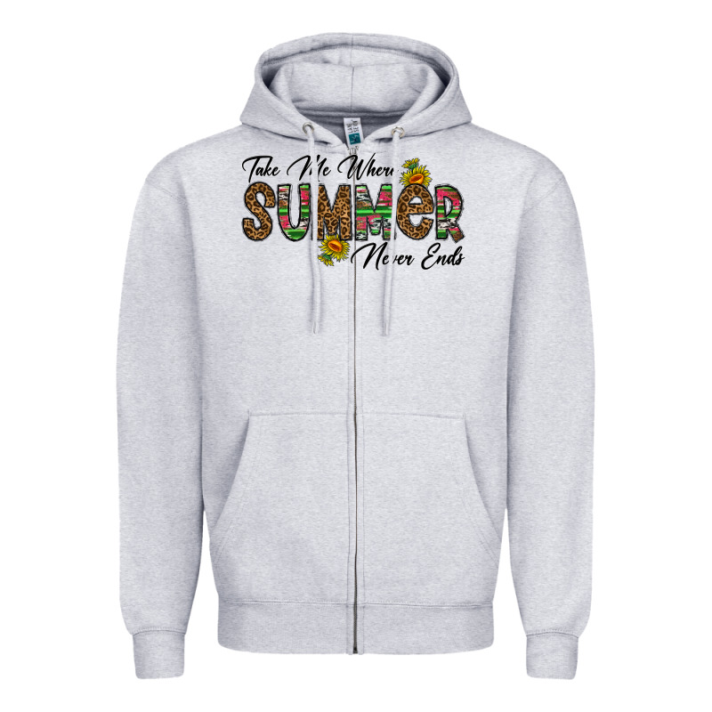 Take Me Where Summer Never Ends Zipper Hoodie by CowhideDigitalArt | Teevron