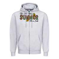 Heather Grey take me where summer never ends Zipper Hoodie - CowhideDigitalArt
