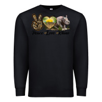 Black peace love rhino Premium Sweatshirt - LillyAllenDesigns