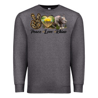 Charcoal Heather peace love rhino Premium Sweatshirt - LillyAllenDesigns