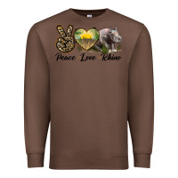 Chestnut peace love rhino Premium Sweatshirt - LillyAllenDesigns