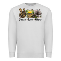 Dove Grey peace love rhino Premium Sweatshirt - LillyAllenDesigns