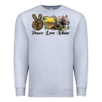 Heather Grey peace love rhino Premium Sweatshirt - LillyAllenDesigns