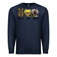 Navy peace love rhino Premium Sweatshirt - LillyAllenDesigns