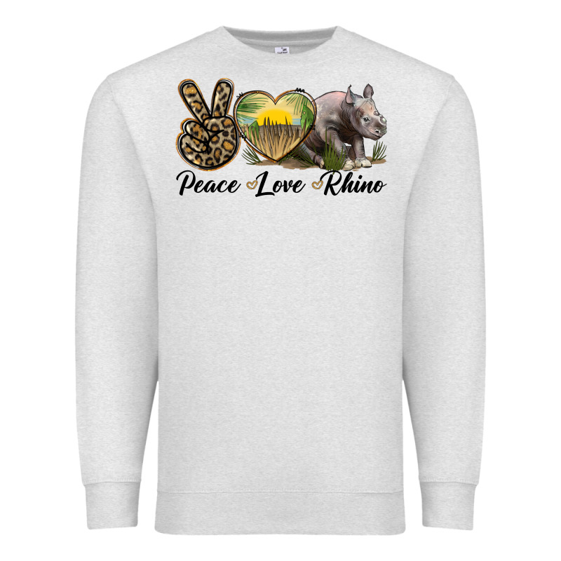 Peace Love Rhino Premium Sweatshirt by LillyAllenDesigns | Teevron