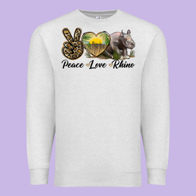 Peace Love Rhino Premium Sweatshirt Designed By Lillyallendesigns