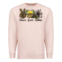 Pale Pink peace love rhino Premium Sweatshirt - LillyAllenDesigns