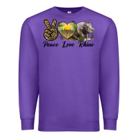 Purple peace love rhino Premium Sweatshirt - LillyAllenDesigns