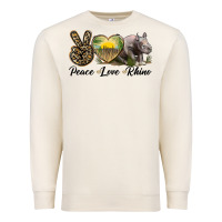 Sandshell peace love rhino Premium Sweatshirt - LillyAllenDesigns