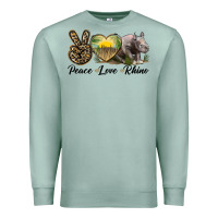 Seafoam peace love rhino Premium Sweatshirt - LillyAllenDesigns