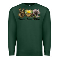 Sports Green peace love rhino Premium Sweatshirt - LillyAllenDesigns