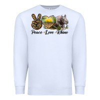 White peace love rhino Premium Sweatshirt - LillyAllenDesigns