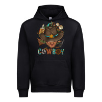 Black Western Cowboy Portrait With Cactus Urban Hoodie - BundleAndBundleShop