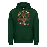 Forest Green Western Cowboy Portrait With Cactus Urban Hoodie - BundleAndBundleShop