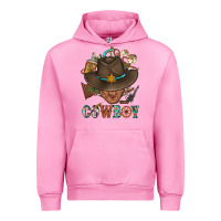 Fuchsia Pink Western Cowboy Portrait With Cactus Urban Hoodie - BundleAndBundleShop