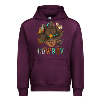 Mauve Wine Western Cowboy Portrait With Cactus Urban Hoodie - BundleAndBundleShop