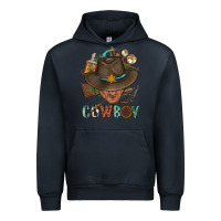 Navy Western Cowboy Portrait With Cactus Urban Hoodie - BundleAndBundleShop