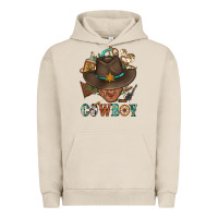 Pigment French Oak Western Cowboy Portrait With Cactus Urban Hoodie - BundleAndBundleShop