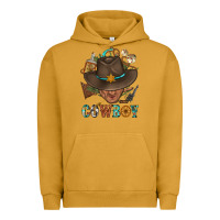 Pigment Peanut Butter Western Cowboy Portrait With Cactus Urban Hoodie - BundleAndBundleShop