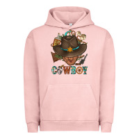 Pigment Salmon Western Cowboy Portrait With Cactus Urban Hoodie - BundleAndBundleShop
