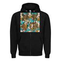 Black charolais cow and sunflowers seamless pattern Zipper Hoodie - HRA Design Shop