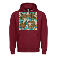 Burgundy charolais cow and sunflowers seamless pattern Zipper Hoodie - HRA Design Shop