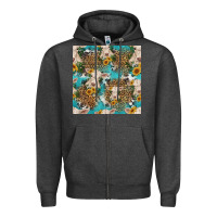 Charolais Cow And Sunflowers Seamless Pattern Zipper Hoodie | Teevron