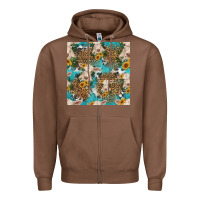 Chestnut charolais cow and sunflowers seamless pattern Zipper Hoodie - HRA Design Shop