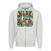 Dove Grey charolais cow and sunflowers seamless pattern Zipper Hoodie - HRA Design Shop